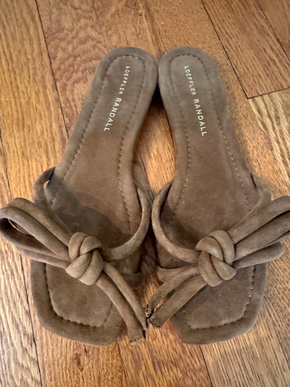 Loeffler Randall Brown Knotted Suede Slide Mules